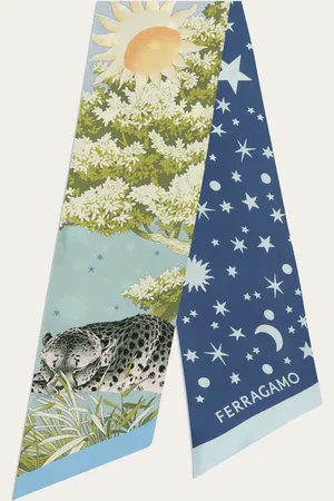 Salvatore Ferragamo Damen Halsschleife aus Seide mit Day-&-Night-Print