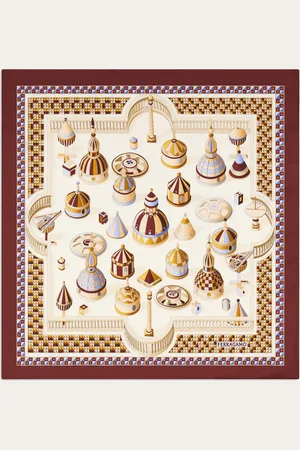 Salvatore Ferragamo Damen Seidenhalstuch mit Renaissance-Geometrien-Print