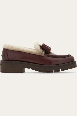 Salvatore Ferragamo Damen Vara Bow Loafer mit Futter aus Merinowolle Größe 36