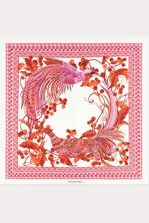 Salvatore Ferragamo Damen Seidenhalstuch mit Tiere-Print