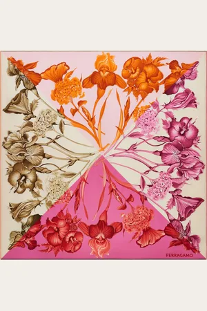 Salvatore Ferragamo Damen Seidenhalstuch mit Hortensien-Print