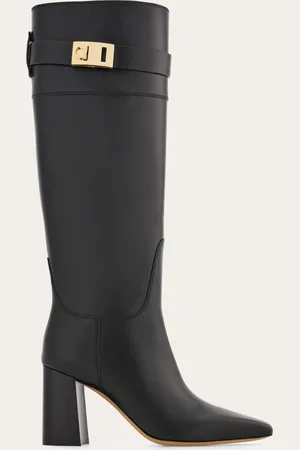 Salvatore Ferragamo Damen Stiefel mit Hug-Ornament Größe 35.5