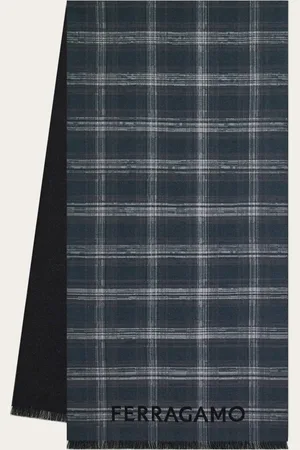 Salvatore Ferragamo Herren Wollschal mit Tartan-Muster