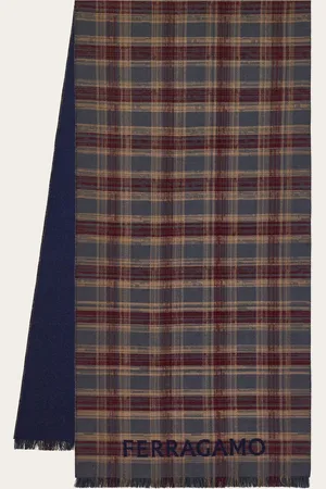 Salvatore Ferragamo Herren Wollschal mit Tartan-Muster