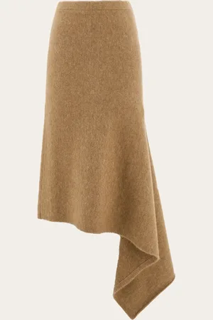 Salvatore Ferragamo Damen Asymmetrischer Rock mit Seide und Alpaka