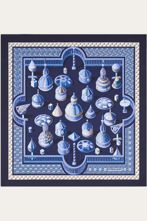Salvatore Ferragamo Damen Seidenhalstuch mit Renaissance-Geometrien-Print