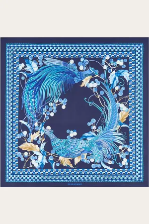 Salvatore Ferragamo Damen Seidenhalstuch mit Tiere-Print