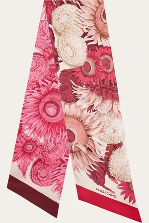 Salvatore Ferragamo Damen Bandeau-Tuch mit Sonnenblumen-Print