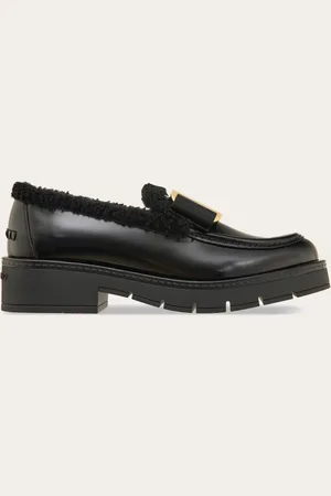 Salvatore Ferragamo Damen Vara Bow Loafer mit Merinowolle Größe 35