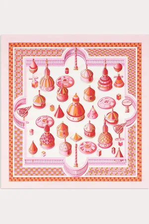 Salvatore Ferragamo Damen Seidenhalstuch mit Renaissance-Geometrien-Print