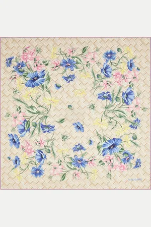 Salvatore Ferragamo Damen Seidenhalstuch mit Bouquet-Print