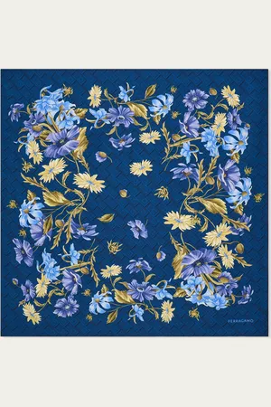 Salvatore Ferragamo Damen Seidenhalstuch mit Bouquet-Print