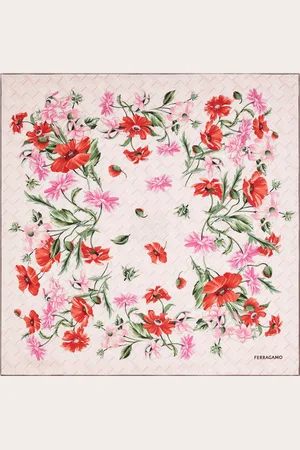 Salvatore Ferragamo Damen Seidenhalstuch mit Bouquet-Print