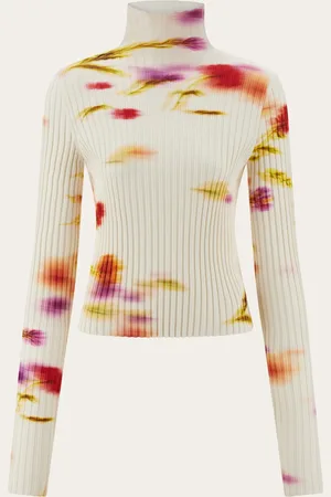 Salvatore Ferragamo Damen Stehkragenshirt mit Blossom-Print