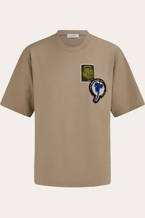 Salvatore Ferragamo Herren Kurzärmliges T-Shirt mit Aufnäher