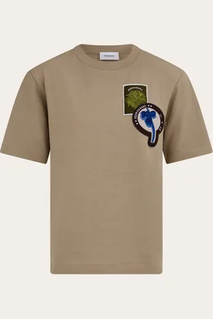 Salvatore Ferragamo Damen T-Shirt mit Doppelflicken