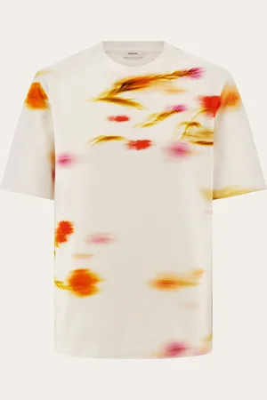 Salvatore Ferragamo Damen Kurzärmliges T-Shirt mit Blossom-Print