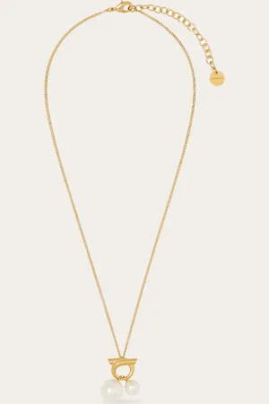 Salvatore Ferragamo Damen Halskette mit Doppelperlen