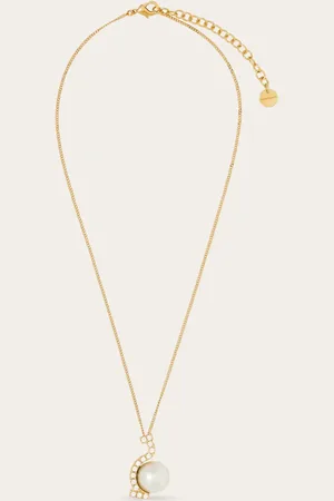 Salvatore Ferragamo Damen Halskette mit Perlen und Kristallen