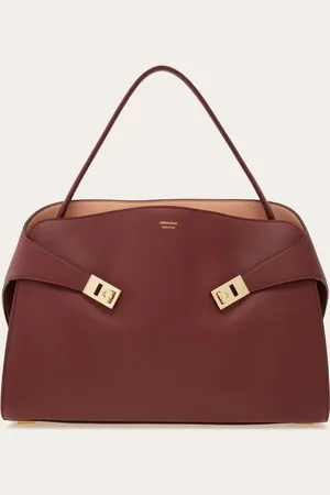 Salvatore Ferragamo Damen Zweifarbige Schultertasche Hug Soft (L)