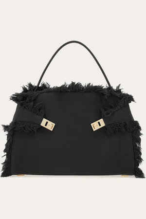Salvatore Ferragamo Damen Schultertasche Hug Soft mit Fransen (L)