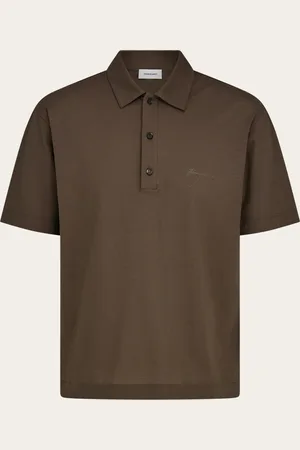 Salvatore Ferragamo Herren Polohemd aus Crepe-Voile
