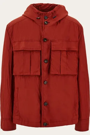 Salvatore Ferragamo Herren Lange Jacke mit Kapuze