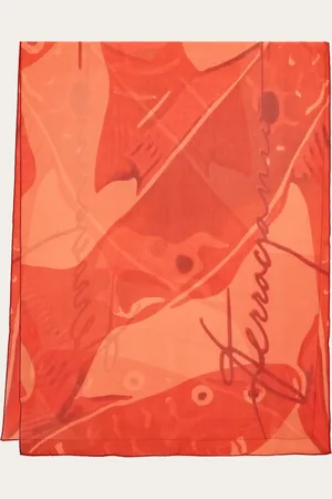 Salvatore Ferragamo Damen Fish print silk stole