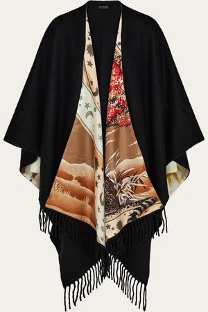 Salvatore Ferragamo Damen Wende-Cape-mit Day & Night-Print