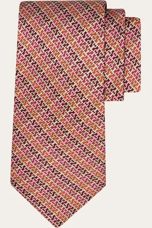 Salvatore Ferragamo Herren Seidenkrawatte mit Gancini-Chain-Print