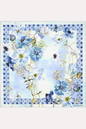 Salvatore Ferragamo Damen Fiori print silk scarf