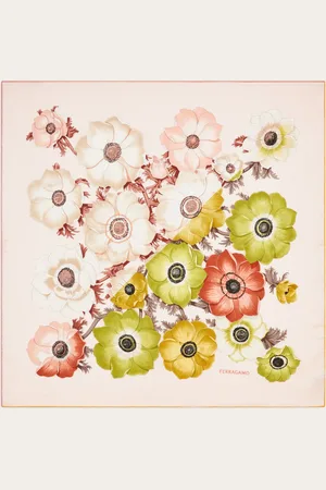 Salvatore Ferragamo Damen Anemone print silk scarf