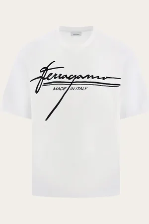 Salvatore Ferragamo Herren T-Shirt mit Signatur