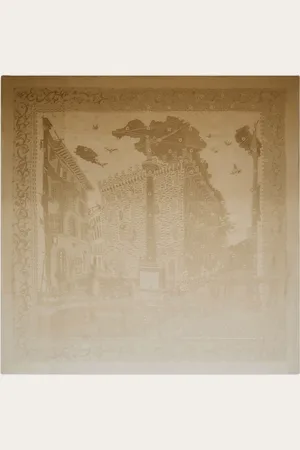 Salvatore Ferragamo Damen Silk jacquard scarf with palazzo motif