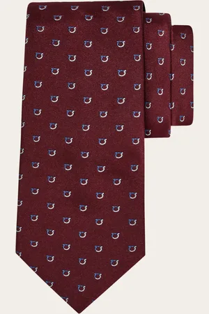 Salvatore Ferragamo Herren Jacquard-Krawatte mit zweifarbigen Gancini-Elementen