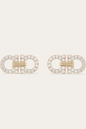 Salvatore Ferragamo Damen Double Gancini crystal embellished earrings