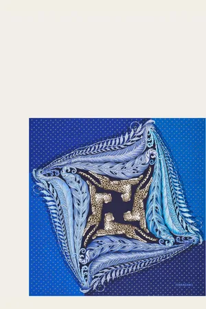 Salvatore Ferragamo Damen Madras print silk foulard