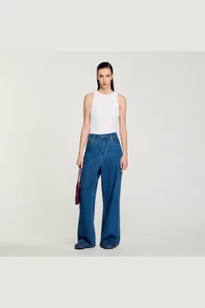 Sandro Weite Jeans mit Strassbesatz