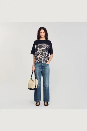 Sandro T-Shirt mit Blumenprint