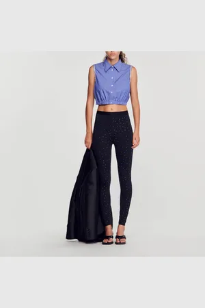 Sandro Kurze Bluse mit Streifen