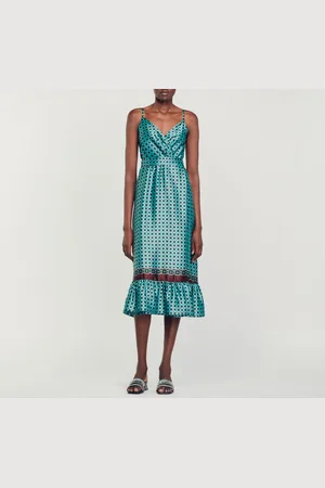 Sandro Midikleid aus Satin mit Print