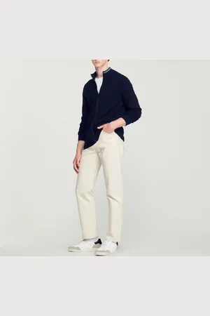 Sandro Cardigan mit Zip und Streifenkragen