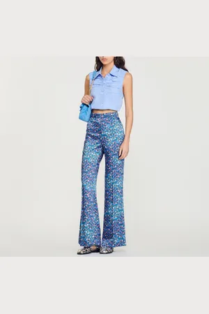 Sandro Hose aus Seide mit Blumenprint