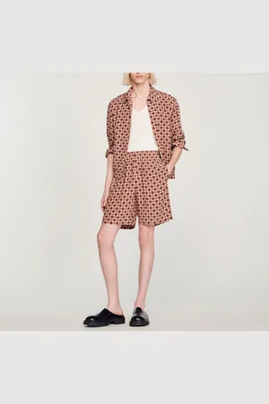 Sandro Shorts mit Square-Cross-Print