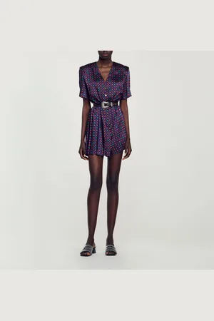 Sandro Jumpsuit aus Satin mit Print