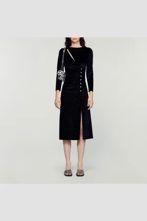 Sandro Samtkleid mit Strass