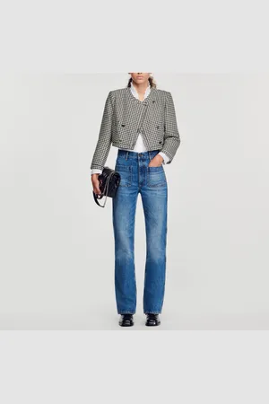 Sandro Kurze Jacke mit Hahnentrittmuster