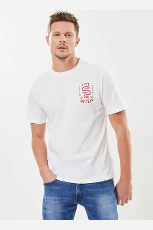 Replay Bekleidung T-shirt col rond blanc serpant - - Größe S