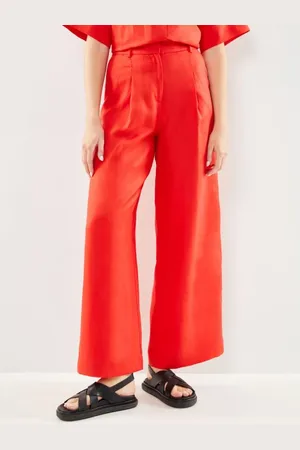SELECTED Bekleidung Slflyra Hw Wide Linen Pant B - - Größe 40