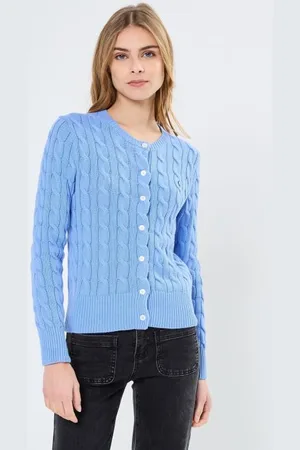 Ralph Lauren Bekleidung Cardigan torsadé en coton à col rond - - Größe L
